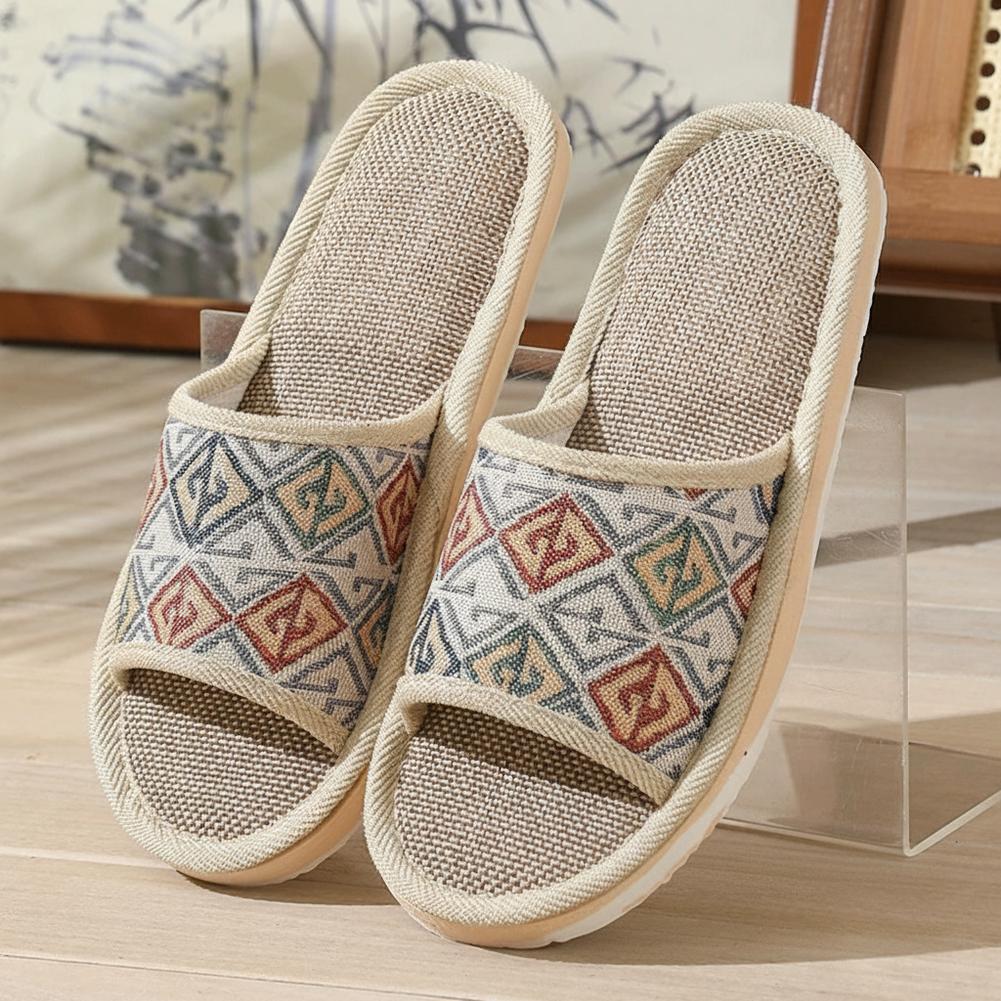 Women'S Shoes For Flat Feet - Four Seasons Linen Slippers Couple Breathable