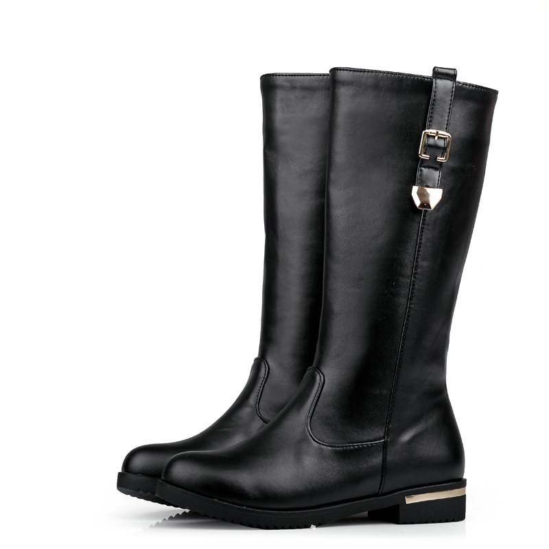 Luxury Soft PU Leather Winter  - Women'S Shoes Burgundy 评论和价格