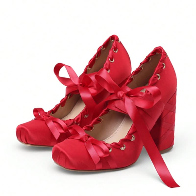 Women's Lace Up Ribbon Ballet  - Mary Jane Shoes 评论和价格