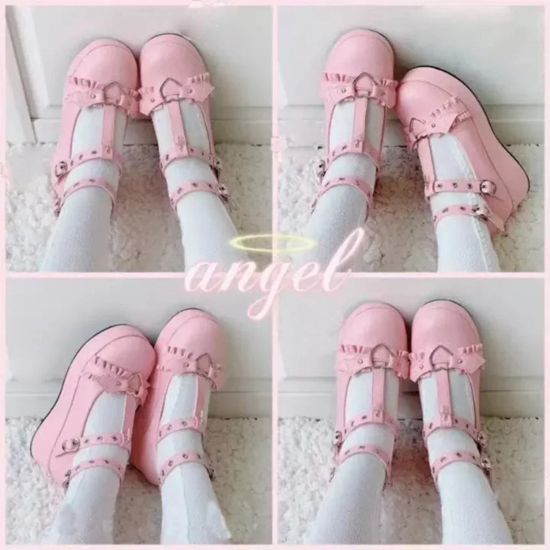 New Sweet Heart Buckle Wedges  - Mary Jane Shoes 评论和价格