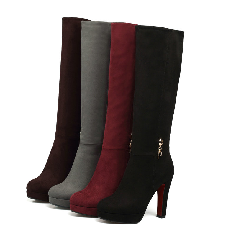 Faux Suede Nubuck Leather Burg - Women'S Shoes Burgundy 评论和价格