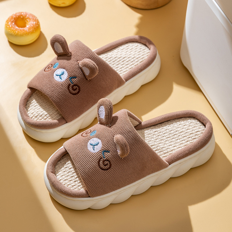 Home Linen Slipper for Women C - Women'S Shoes For Flat Feet 评论和价格