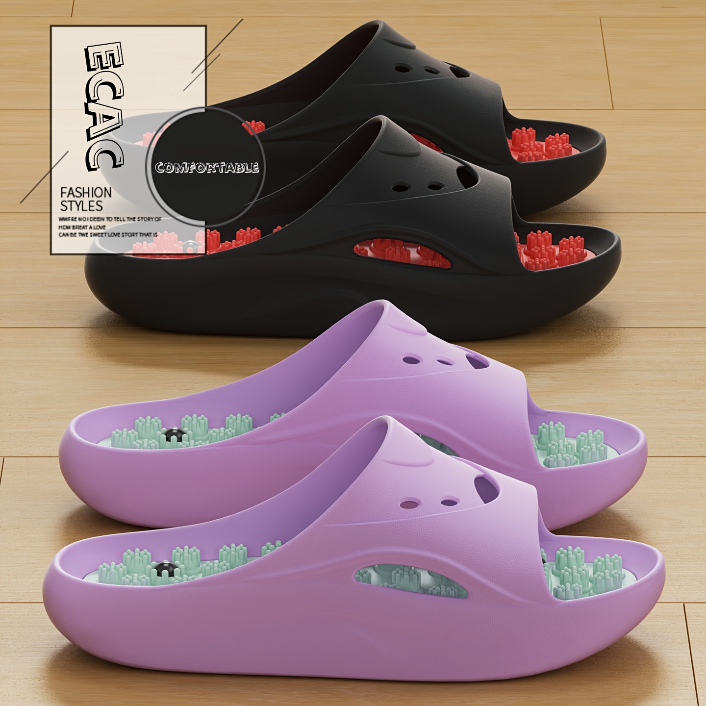 Women Men EVA Massage Slippers - Women'S Shoes For Flat Feet 评论和价格
