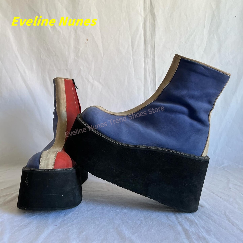 Y2K Red Blue Platform Ankle Bo - Women'S Shoes Y2K 评论和价格