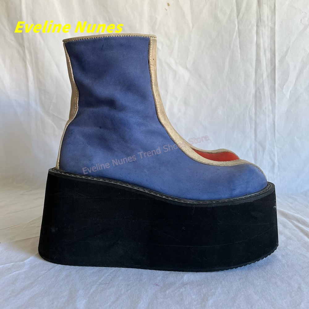 Y2K Red Blue Platform Ankle Bo - Women'S Shoes Y2K 评论和价格