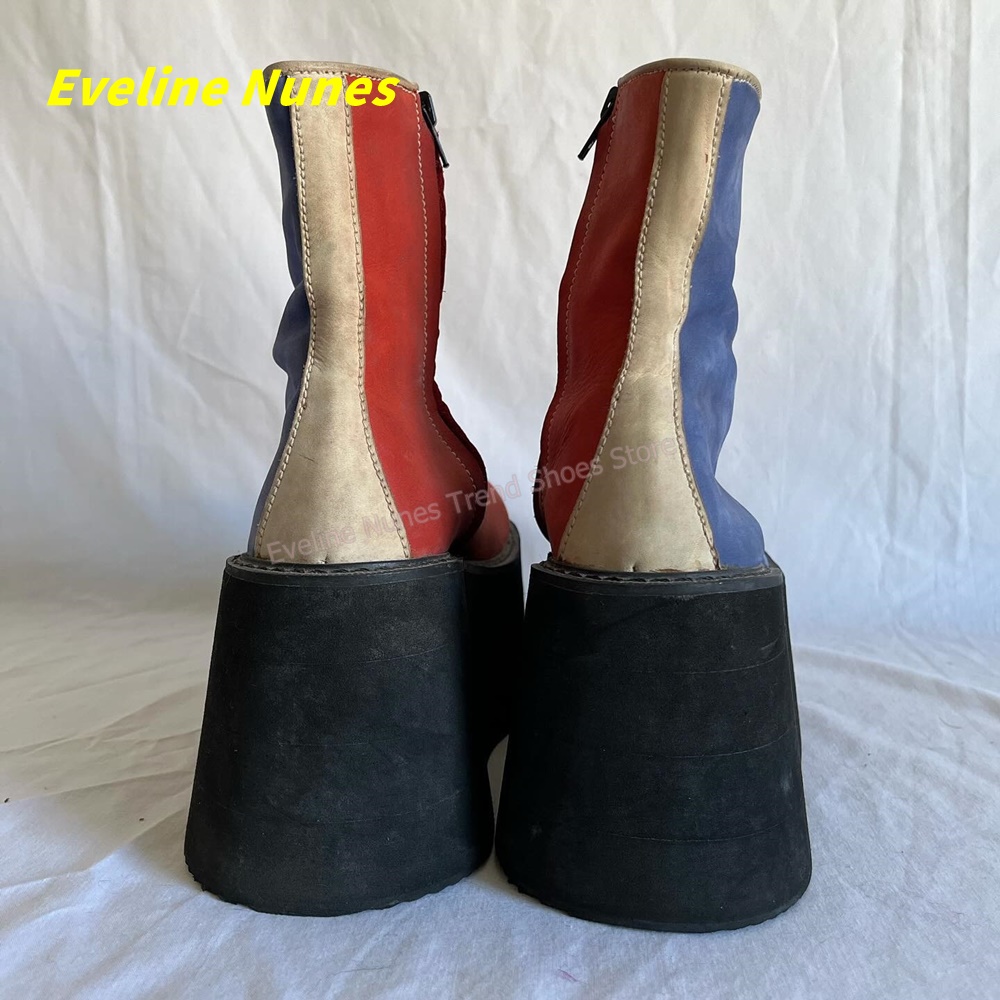 Y2K Red Blue Platform Ankle Bo - Women'S Shoes Y2K 评论和价格