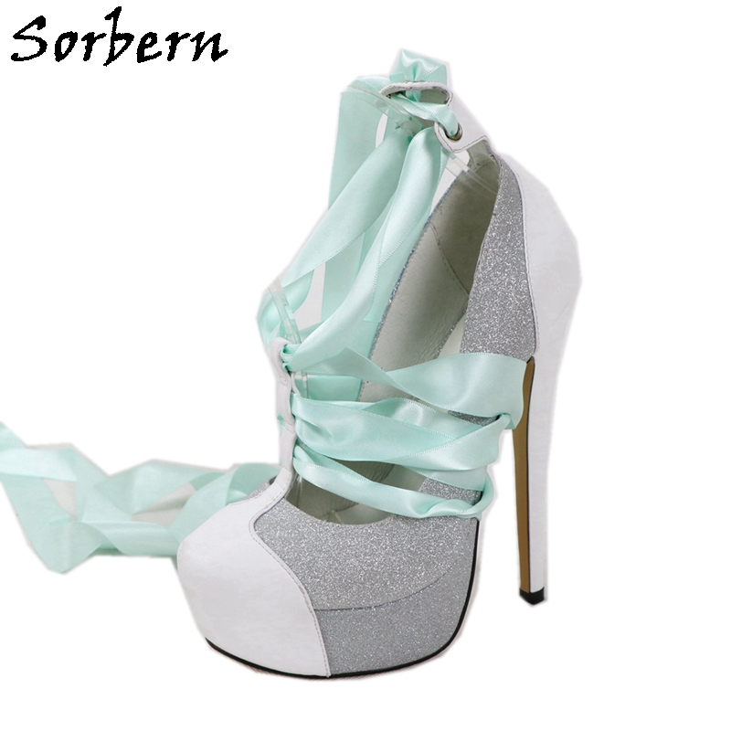 Sorbern White Real Leather Wom - Ribbon Tie Heel 评论和价格