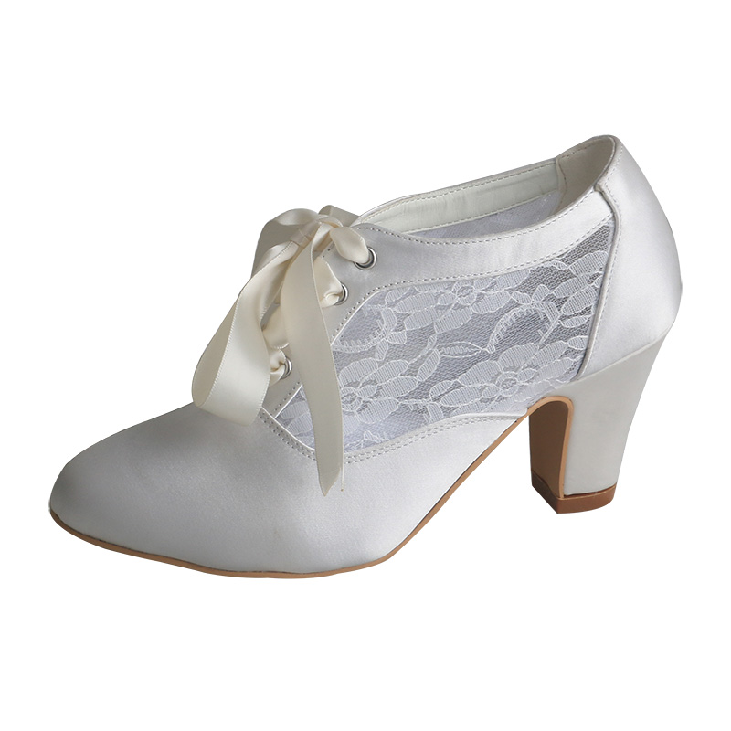 Customized Block Heels Bridal  - Ribbon Tie Heel 评论和价格