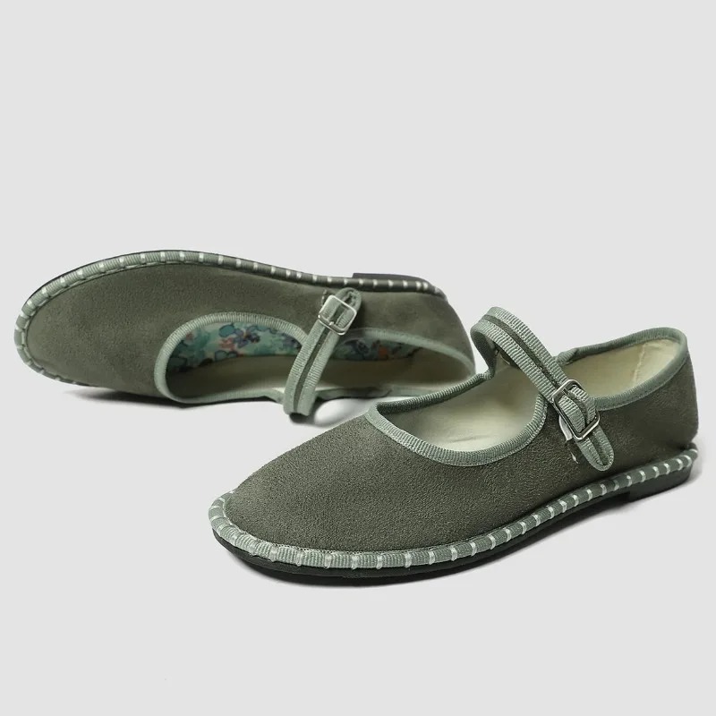 Velvet Round Toe Casual Flats  - Mary Jane Shoes 评论和价格