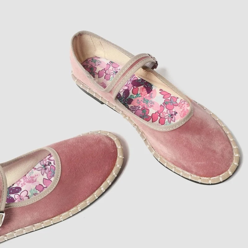 Velvet Round Toe Casual Flats  - Mary Jane Shoes 评论和价格