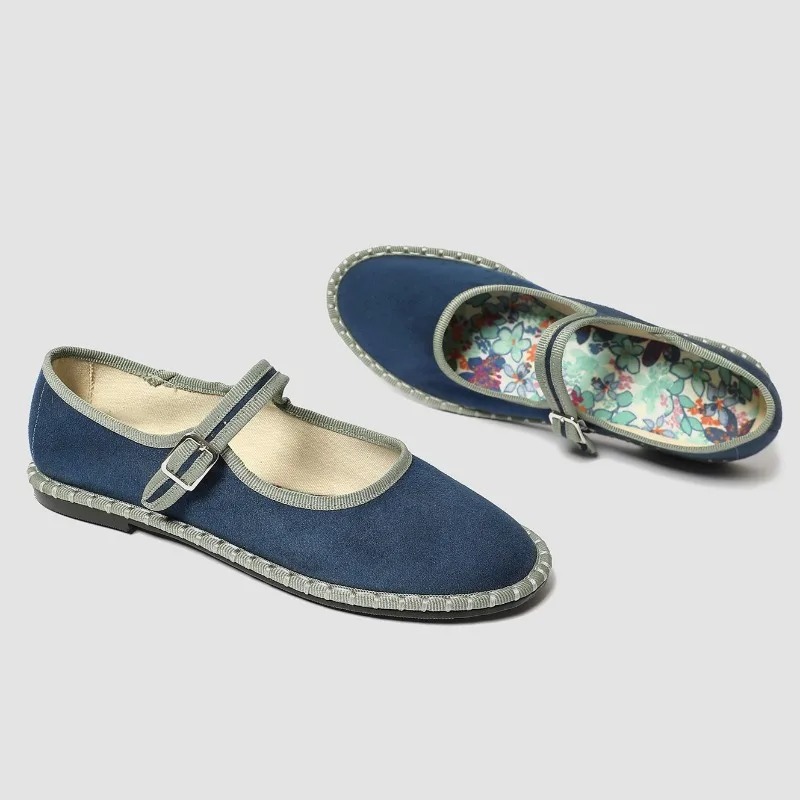 Velvet Round Toe Casual Flats  - Mary Jane Shoes 评论和价格