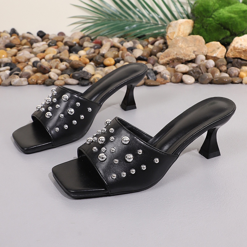 Punk Rivet Decor High Heel San - Women'S Shoes Y2K 评论和价格