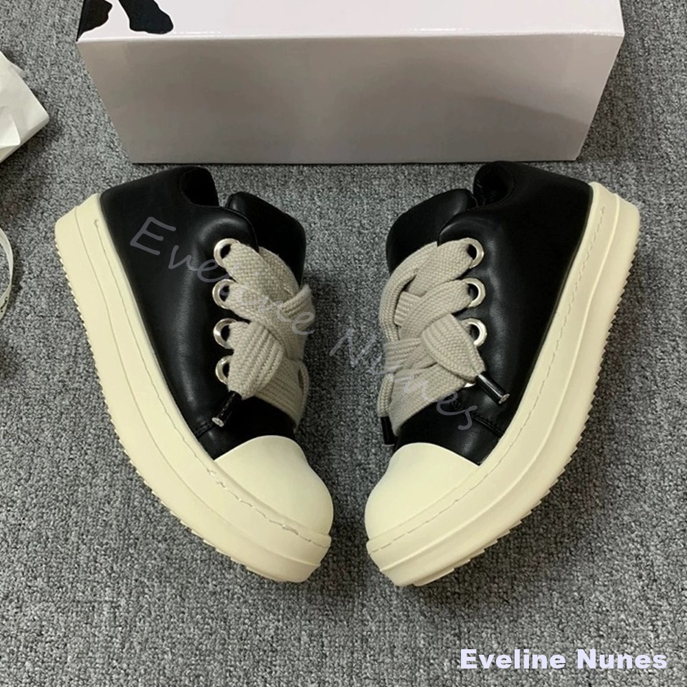 Unisex Black Leather Platform  - Women'S Shoes Y2K 评论和价格
