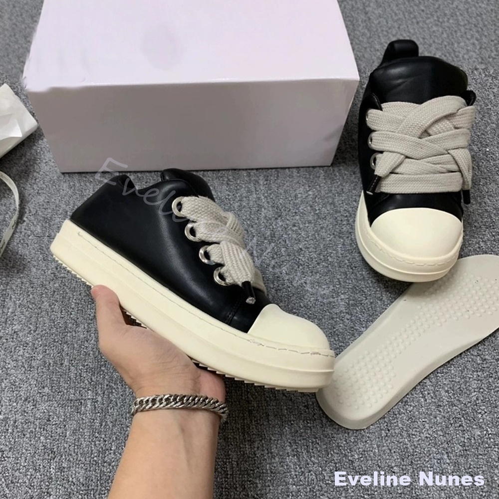 Unisex Black Leather Platform  - Women'S Shoes Y2K 评论和价格
