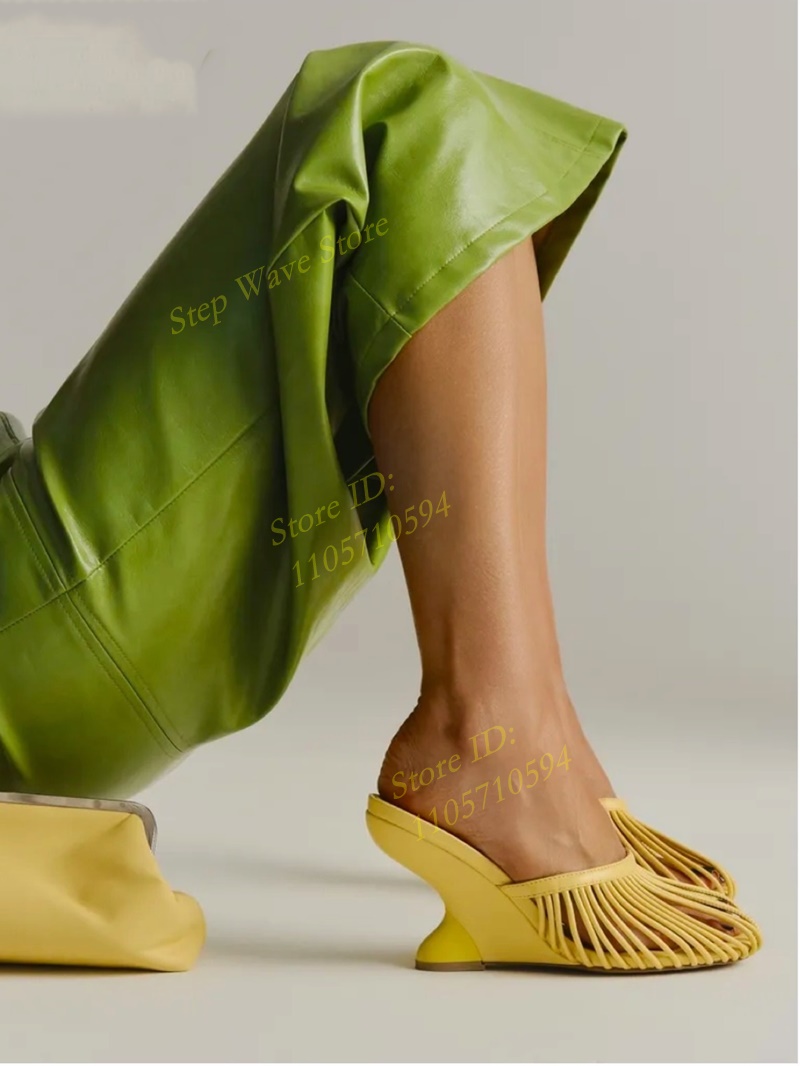 Square Toe Yellow Slippers Str - Women'S Shoes Burgundy 评论和价格