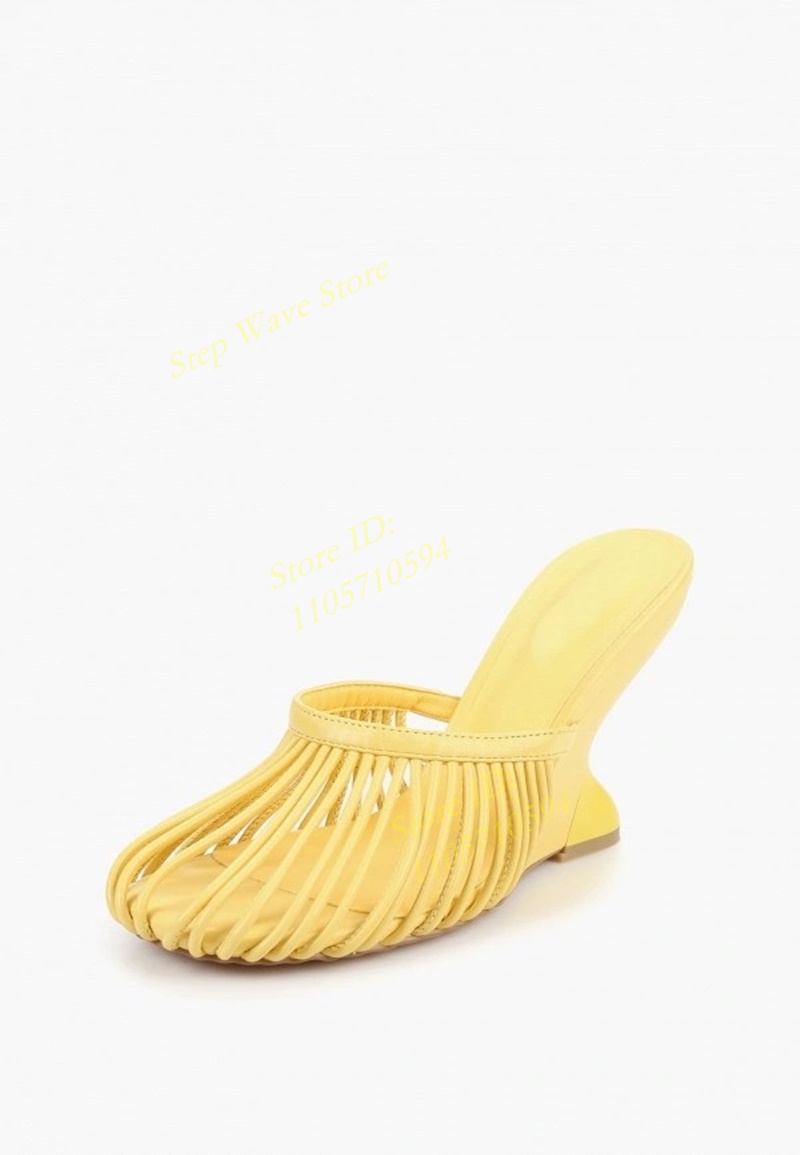 Square Toe Yellow Slippers Str - Women'S Shoes Burgundy 评论和价格