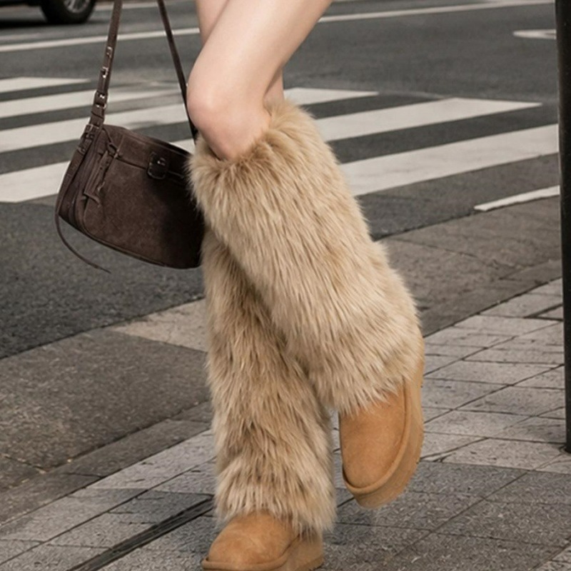 Colorful Faux Fur Leg Warmers  - Women'S Shoes Y2K 评论和价格