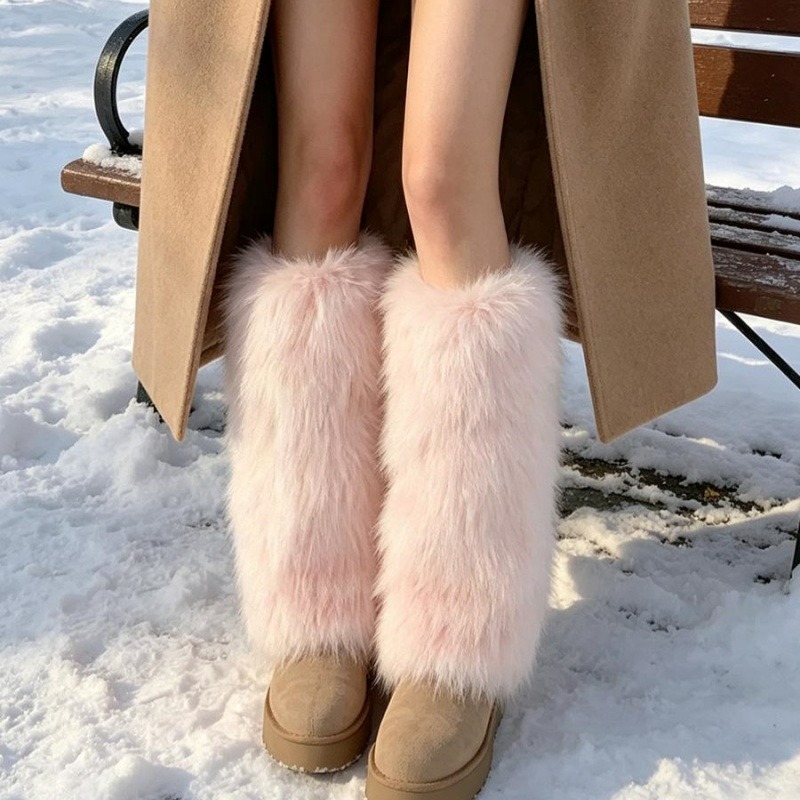 Colorful Faux Fur Leg Warmers  - Women'S Shoes Y2K 评论和价格