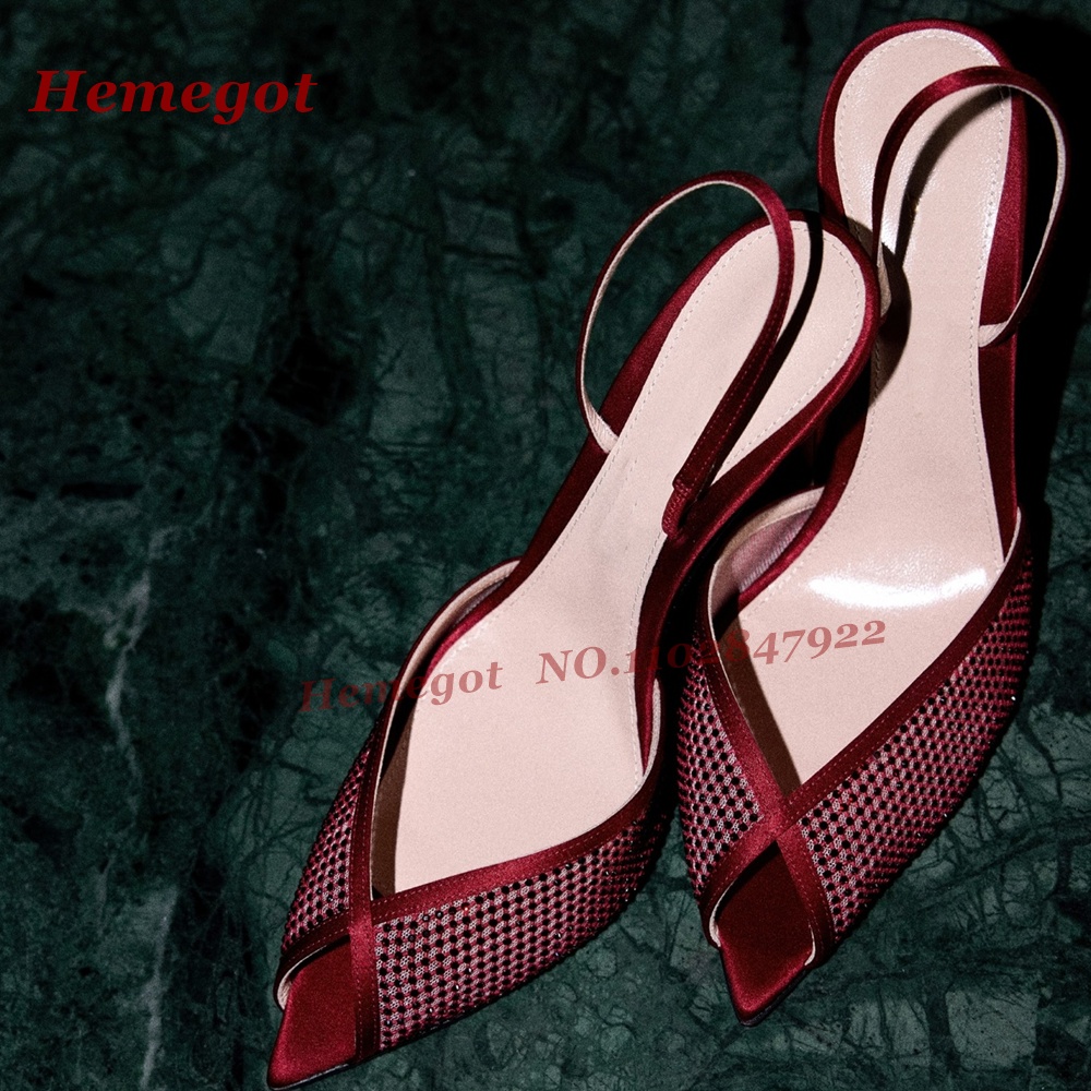 Women's Burgundy Satin Mesh Sl - Women'S Shoes Burgundy 评论和价格