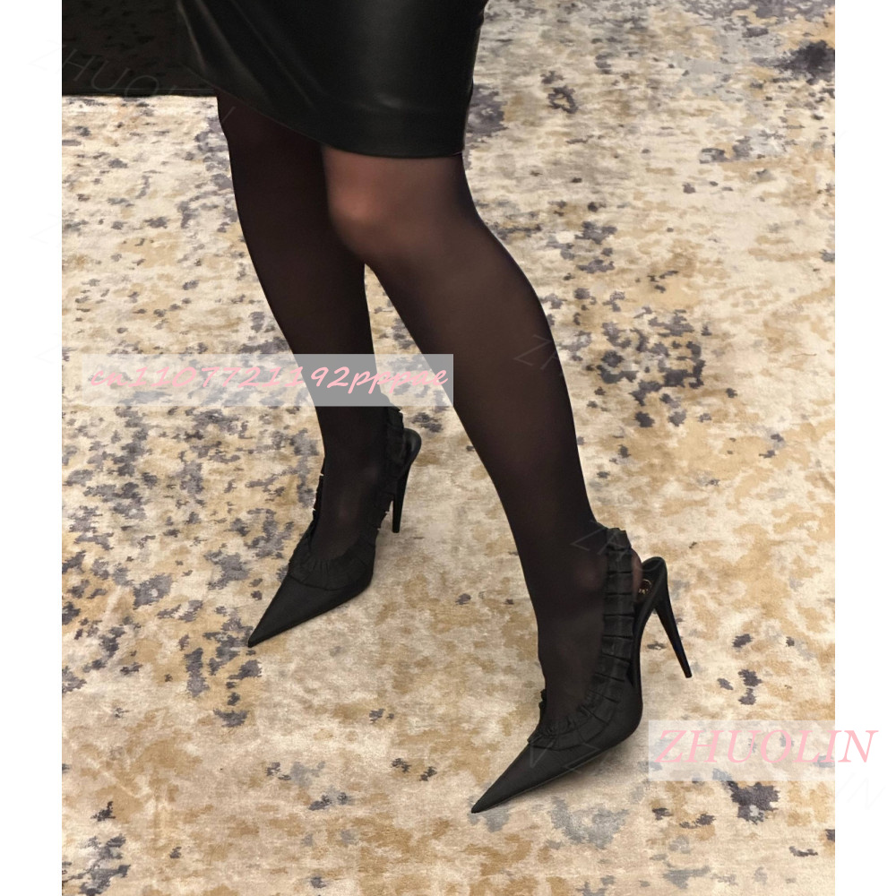 Slingback Heels Burgundy Pleat - Women'S Shoes Burgundy 评论和价格
