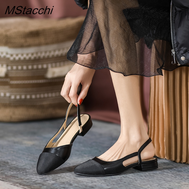 Patchwork Leather Slingbacks W - Women Shoes Zara 评论和价格